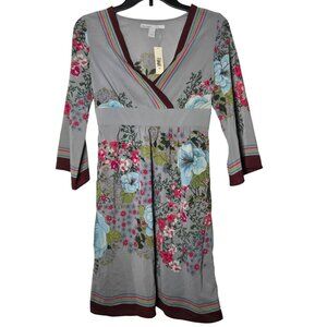 Old Navy Floral Long Sleeve Mini Dress Size XS Kimono Y2k Boho Babydoll NWT